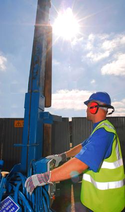 Man operating a Piling machine in Aston